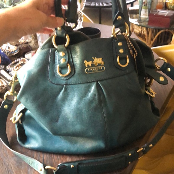 Coach Madison Julianne Teal leather handbag - Picture 2 of 16